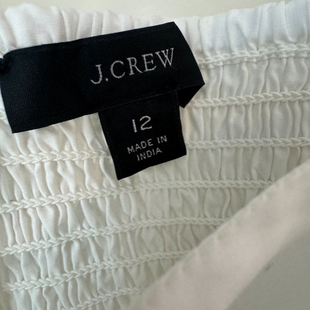 J. Crew Square Neck Cotton Poplin Cropped top. White. Size 12. Like New. - Picture 3 of 3